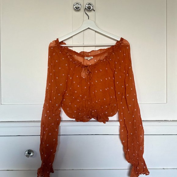 NWT For Love and Lemons Orange Blouse - Picture 2 of 4